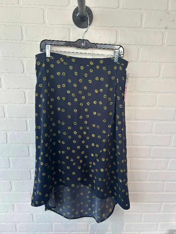 Casual linen skirts for breezy days -Skirt Midi By J. Crew In Blue & Yellow, Size: 12