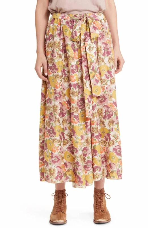 Long Skirts for Wedding Ceremony -Papyrus Skirt In Golden Lilac Flower