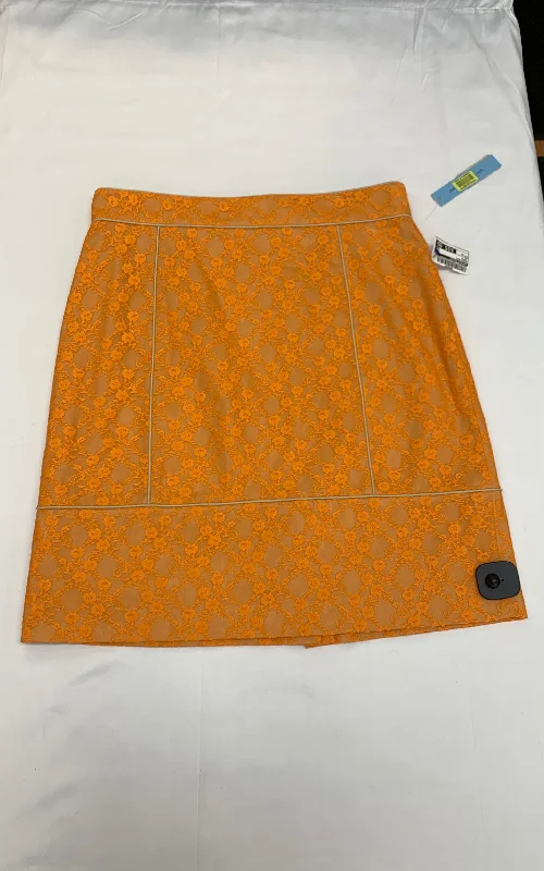 Designer pencil skirts for sharp professional looks -Skirt Midi By Antonio Melani In Orange, Size: 12