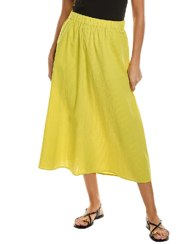 Abstract Long Skirts for Creative -EILEEN FISHER Seersucker Skirt