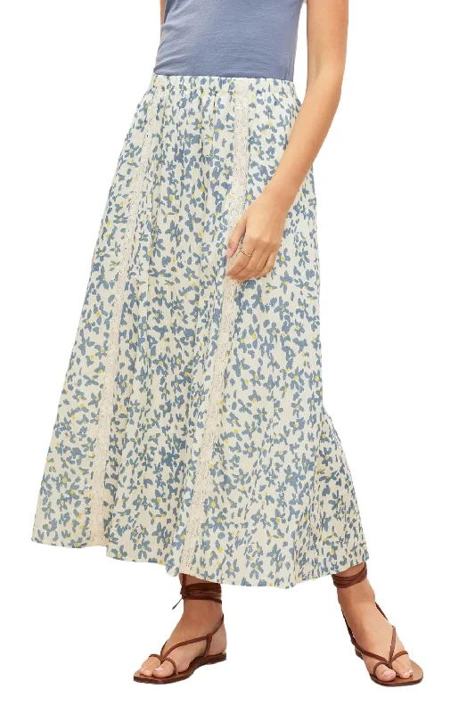 Long Skirts for Garden Parties -Kona Floral Lace Maxi Skirt In Multi Print