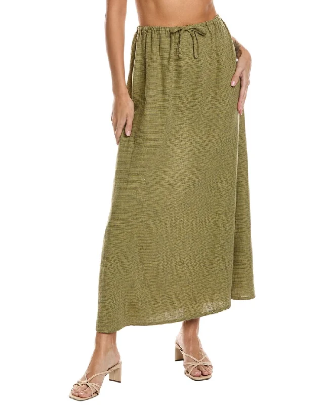 Geometric Short Skirts for Modern -WeWoreWhat Tie-Waist Linen-Blend Midi Skirt