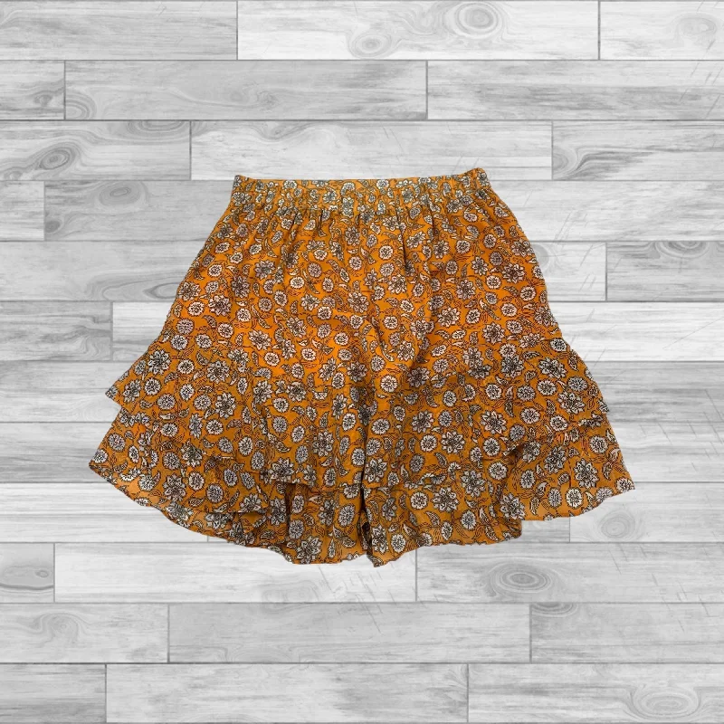 Patterned midi skirts for eye-catching style -Skirt Mini & Short By Loft In Orange, Size: M