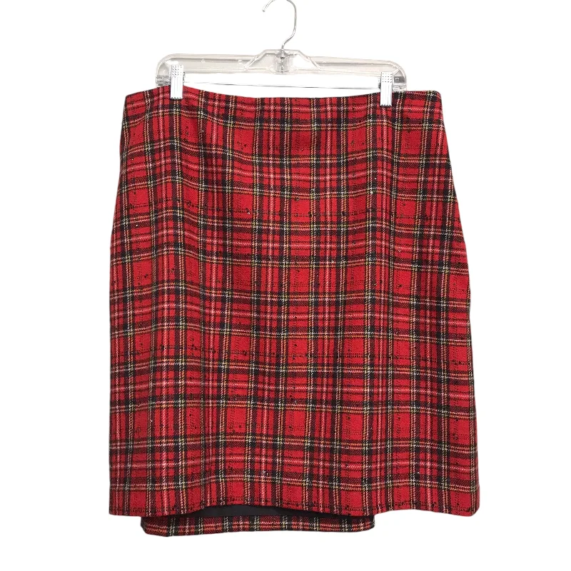 Soft linen skirts for gentle warm wear -Skirt Mini & Short By Talbots In Plaid Pattern, Size:16