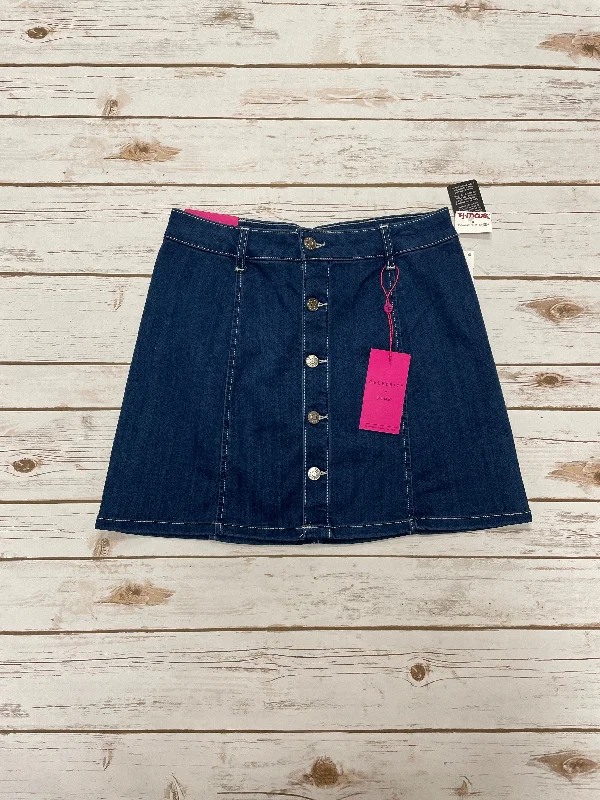 Wrap skirts with tie-front detail charm -Skirt Mini & Short By Celebrity Pink In Blue Denim, Size: 6