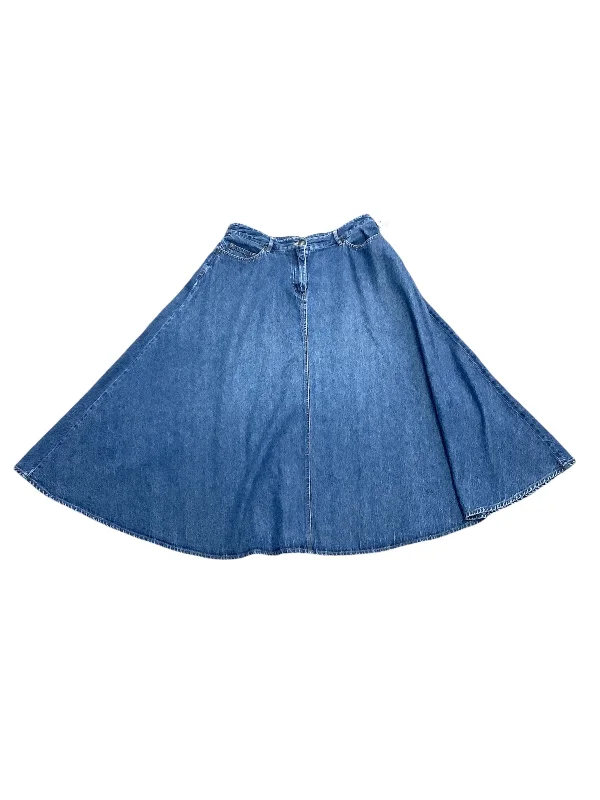 Bold skirts with bright color pops -Skirt Midi By Isaac Mizrahi In Blue Denim, Size: 10