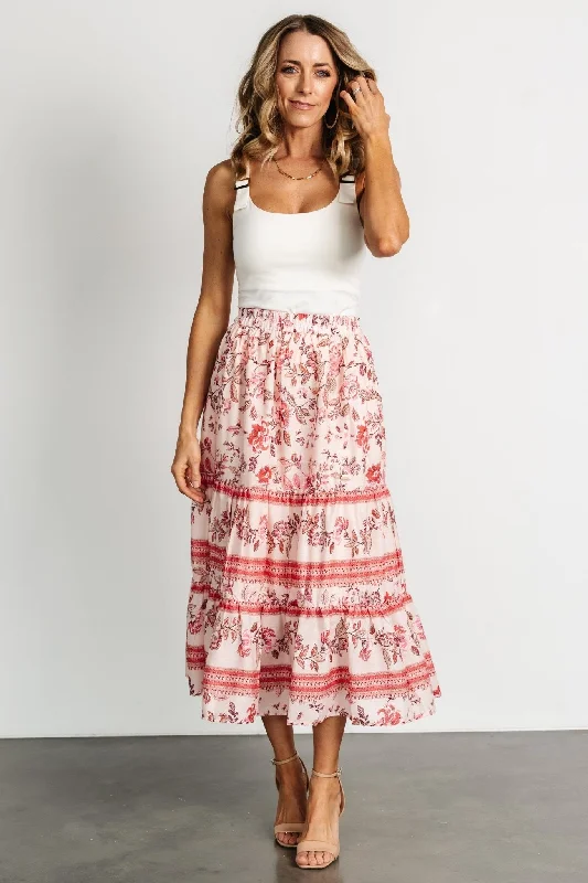 Stretchy skirts for all-day wear comfort -Meg Skirt | Blush Multi