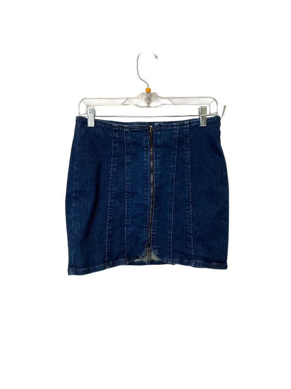 Lightweight linen skirts for breathable wear -Skirt Mini & Short By We The Free In Blue Denim, Size: 6