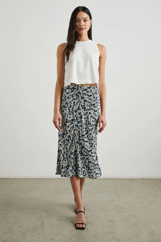 A-line midi skirts for balanced style -ROSETTA SKIRT - MIDNIGHT MEADOW FLORAL