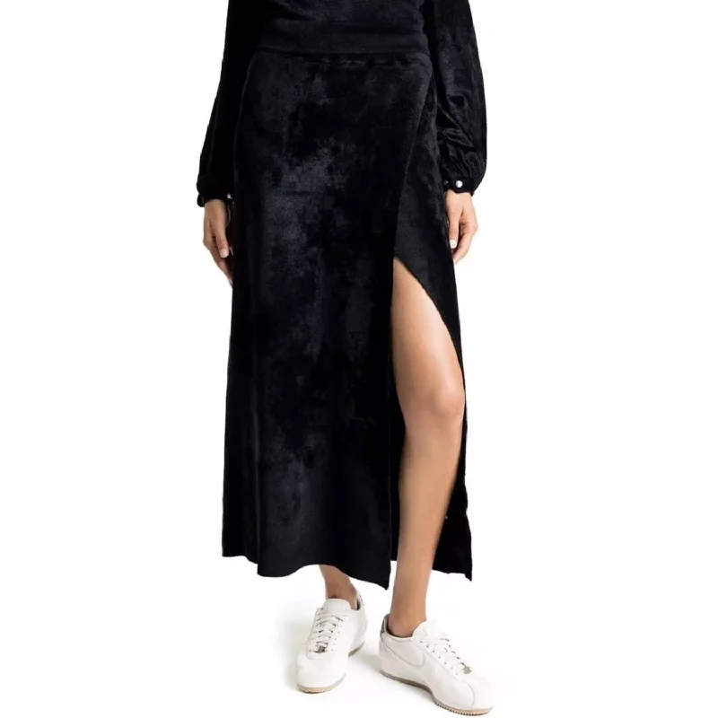 Leather Long Skirts for Luxury -Italian Wool Skirt In Black