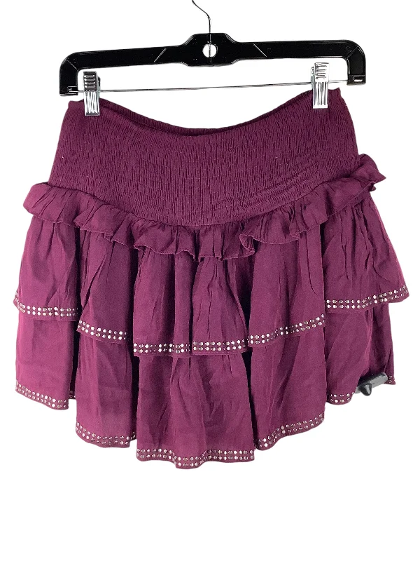 Stretch skirts for curvy figure flattery -Skort Mini & Short By Clothes Mentor In Purple, Size: M