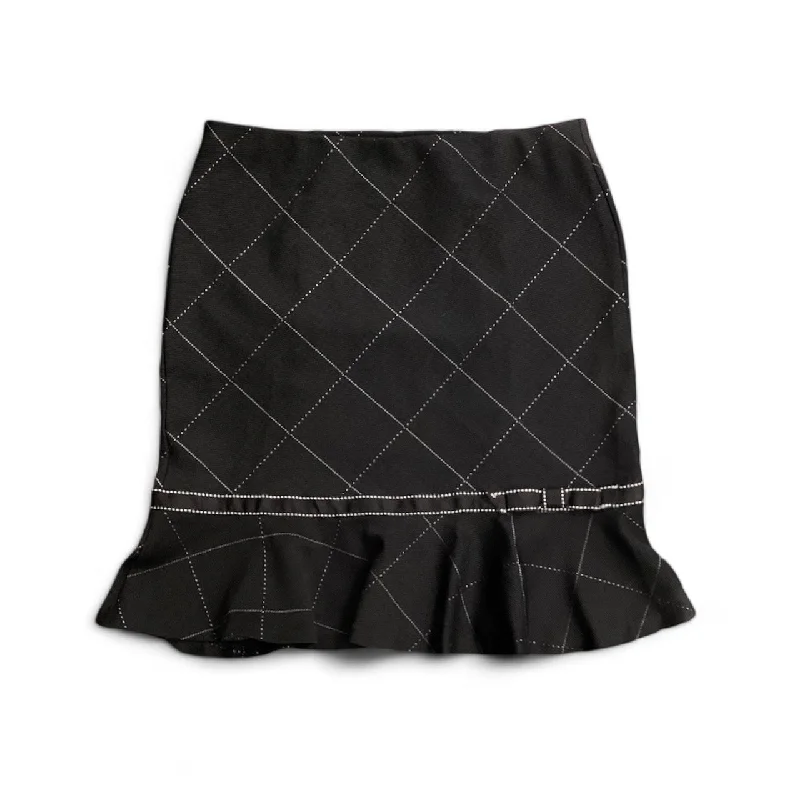 Ruffled midi skirts for delicate feminine touch -Skirt Mini & Short By Express In Black, Size: S