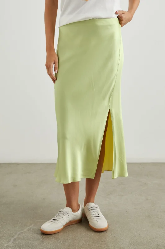 Patterned skirts for artistic standout appeal -MAYA SKIRT - PISTACHIO