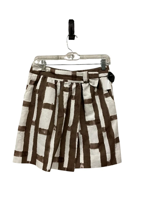 Designer skirts for luxury fashion flair -Skirt Mini & Short By Banana Republic In Brown & Cream, Size: 2