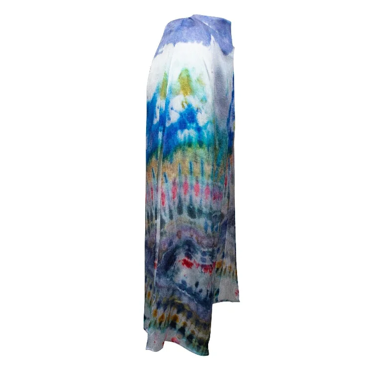 Minimalist Long Skirts for Simplicity -Multicolored Tie Dye Wrap Skirt