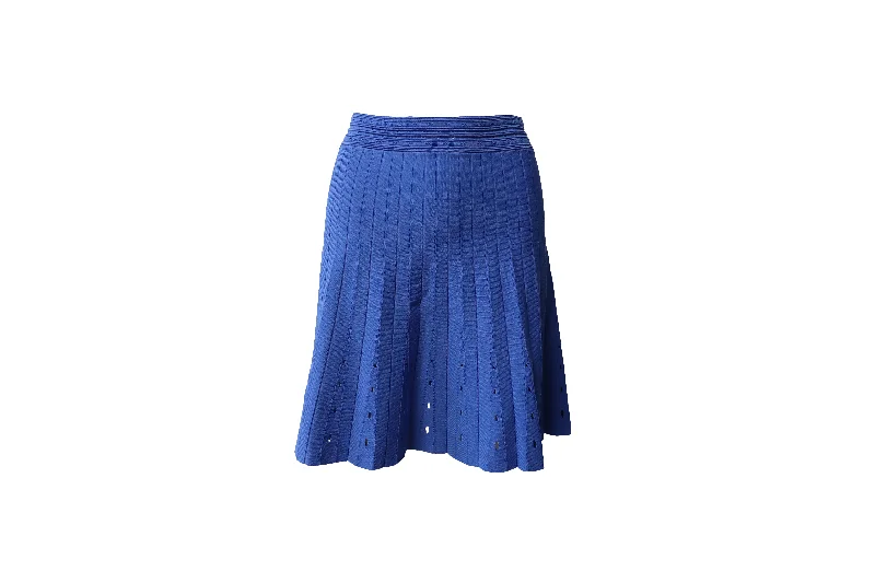 Blue Long Skirts for Classic -Sandro Izzy Pleated Skirt in Blue Viscose