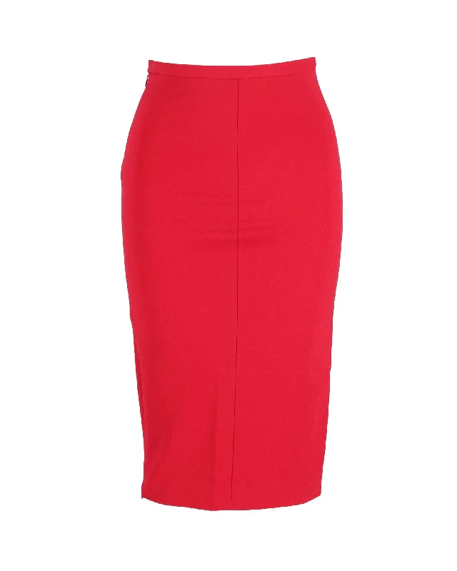 Long Skirts for Garden Parties -Diane Von Furstenberg Pencil Skirt in Red Viscose