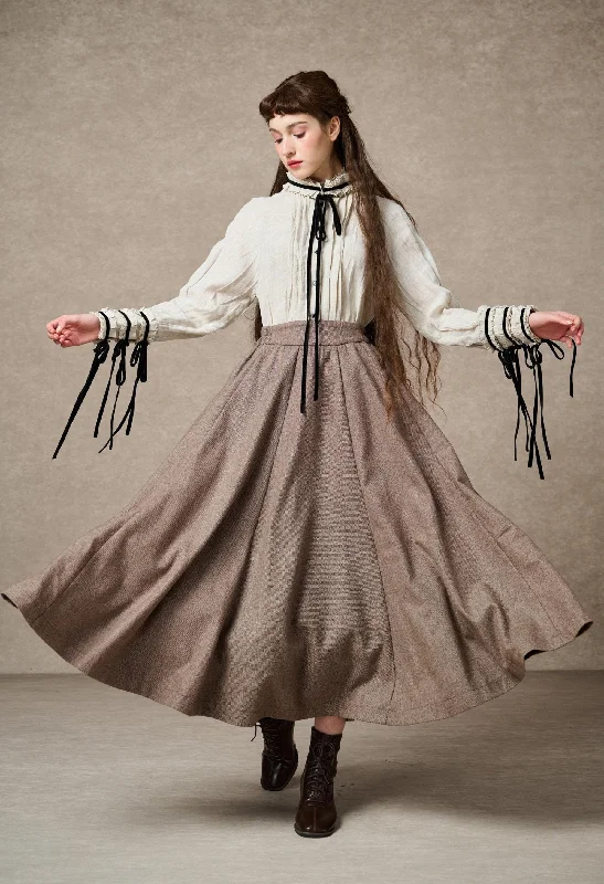 Vintage denim skirts for nostalgic charm -The Soft Lawn 12 | Midi Wool Skirt