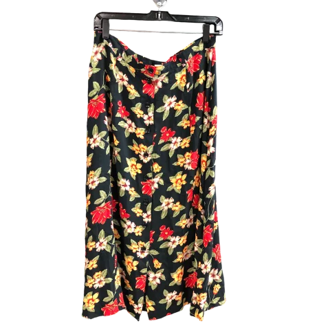 Durable denim skirts for rugged daily wear -Skirt Midi By Sag Harbor In Floral Print, Size: M