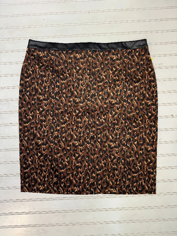 Pleated midi skirts for elegant everyday looks -Skirt Midi By Talbots In Leopard Print, Size: 16