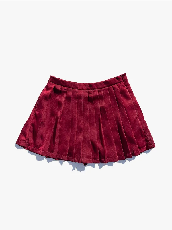 Wrap midi skirts for stylish ease -Bobbi Skort - Merlot