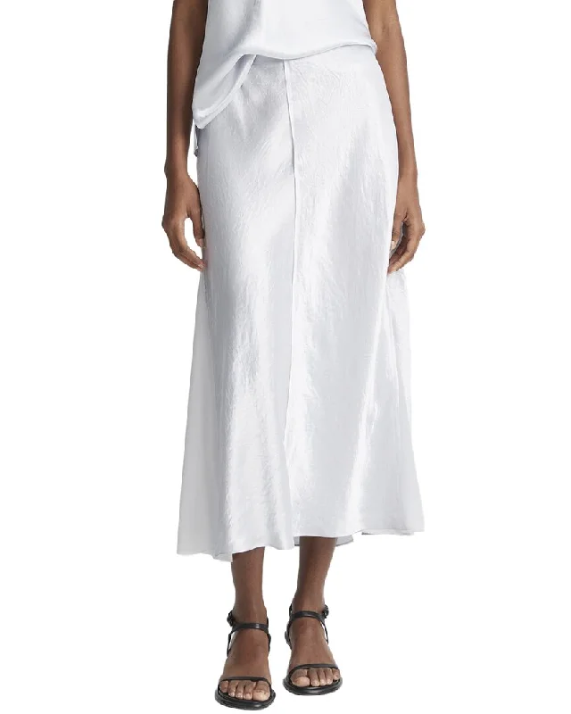 Printed Long Skirts with Patterns -Vince Sheer Paneled Slip Skirt