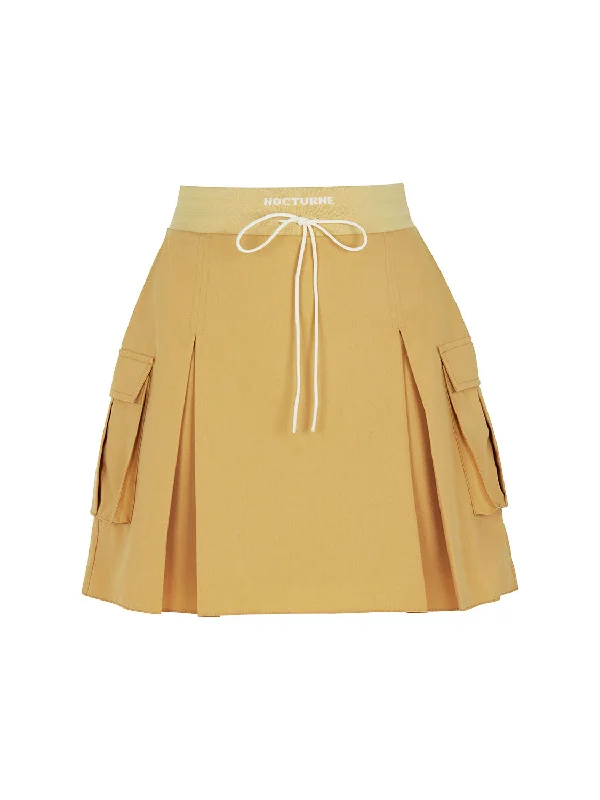 Pleated Long Skirts for Texture -High-Waisted Ribbed Mini Skirt