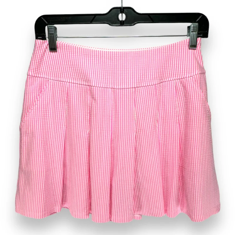 Trendy skirts with asymmetrical hem lines -Priska Seersucker 15" Skort Designer By Lilly Pulitzer In Pink White Striped Pattern, Size: 2