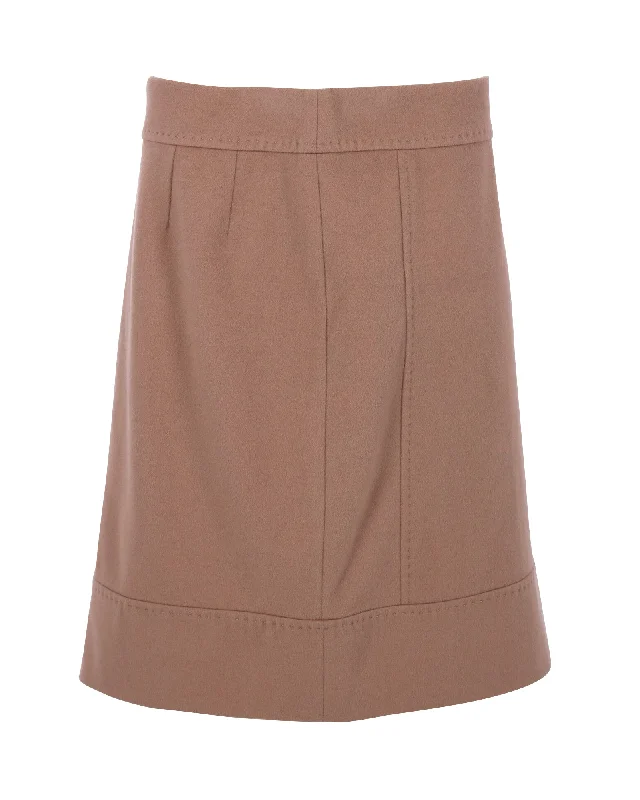 Maxi Long Skirts for Elegance -Weekend Max Mara A-Line Skirt in Camel Wool