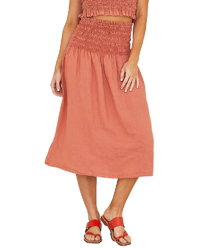 Geometric Short Skirts for Modern -Bella Dahl Smocked Midi Skirt