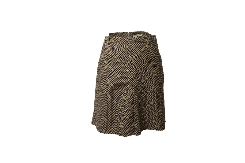 Maximalist Long Skirts for Bling -Balenciaga Houndstooth Skirt in Brown Wool