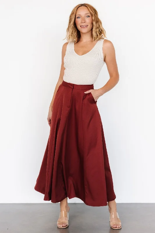 High-waisted skirts with button front detail -Shaylyn Maxi Skirt | Cinnamon