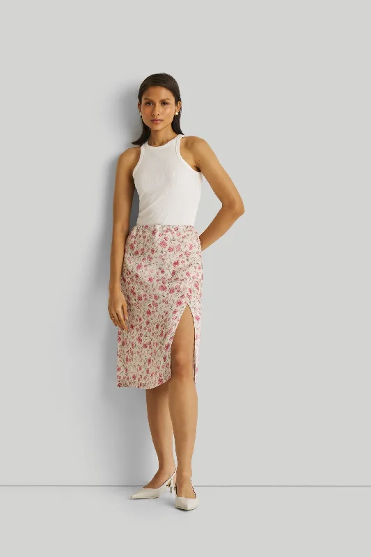 Pleated Short Skirts for Girly -Brunch Skirt in Pink Florals