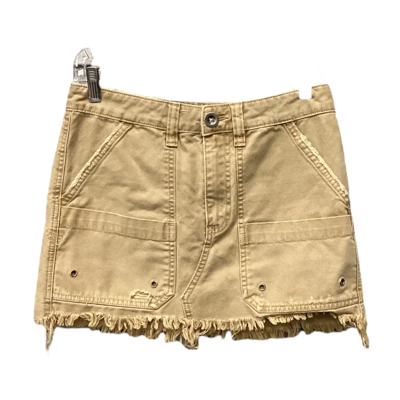 Soft linen skirts for gentle warm wear -Skirt Mini & Short By Free People In Brown, Size: 2