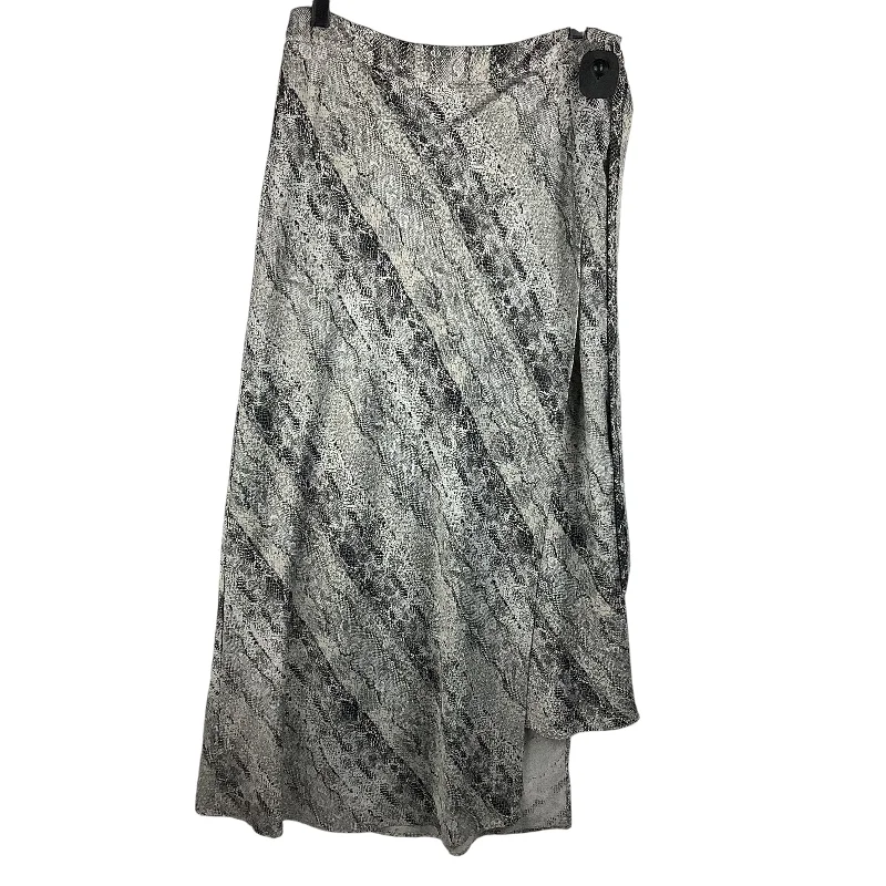 Wrap maxi skirts for versatile styling options -Skirt Midi By Limited In Snakeskin Print, Size: 6