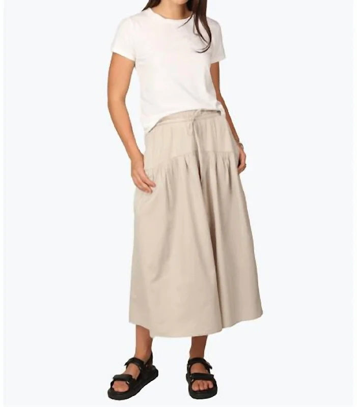 Long Skirts for Resort Wear -James Skirt In Khaki