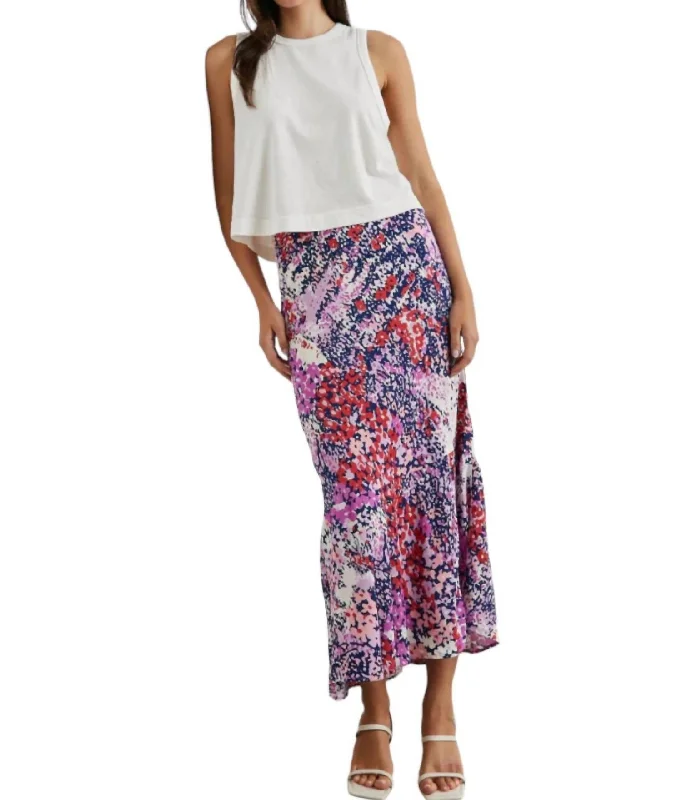 Long Skirts for Business Meeting -Gala Skirt In Purple Gardenia