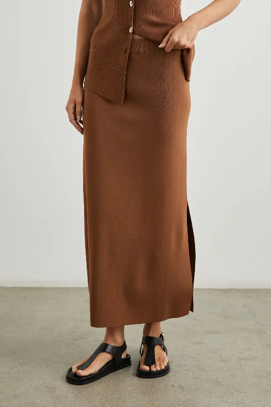 Soft skirts with plush cotton lining -NORA SKIRT - CACAO