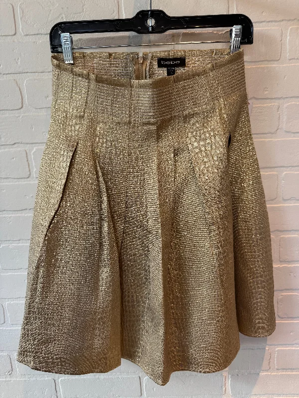 Trendy skirts with asymmetrical hem lines -Skirt Midi By Bebe In Gold, Size: 0