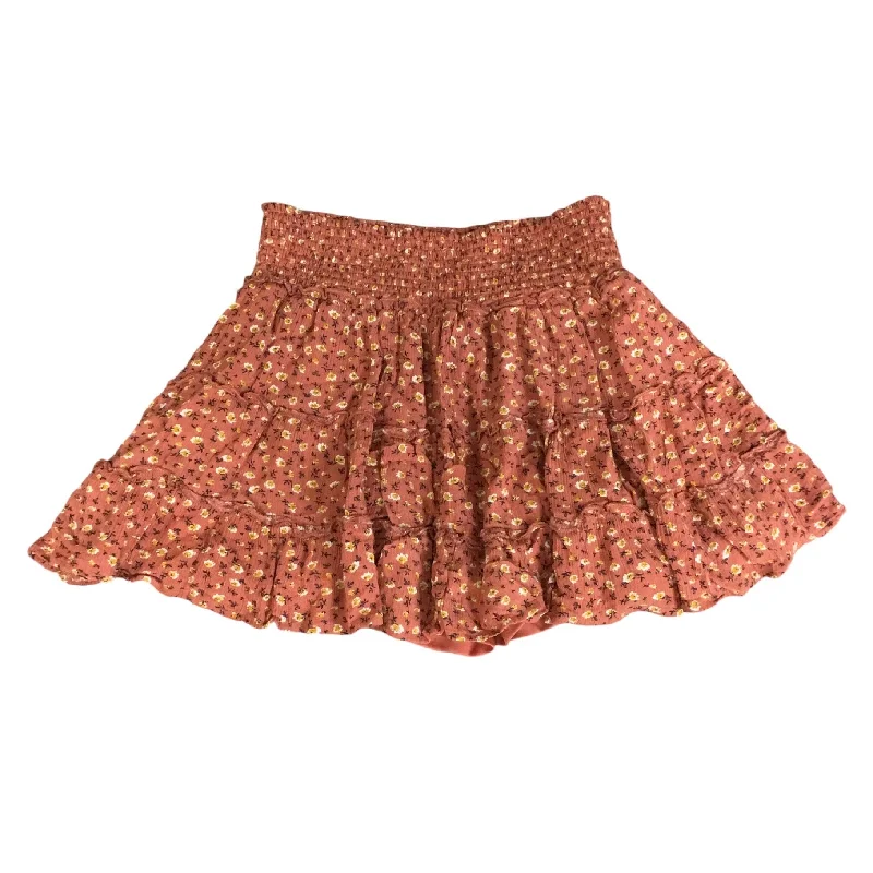 Vintage skirts with 70s-inspired designs -Skirt Mini & Short By Pink Lily In Orange, Size: M