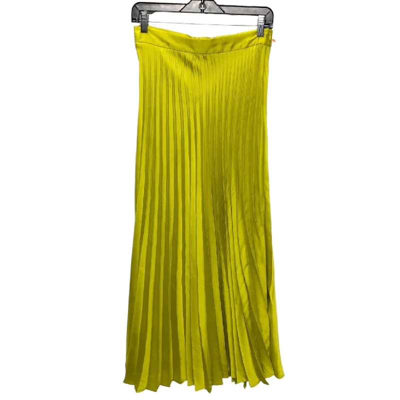 A-line skirts for classic wardrobe essentials -Skirt Midi By Zara In Chartreuse, Size: S