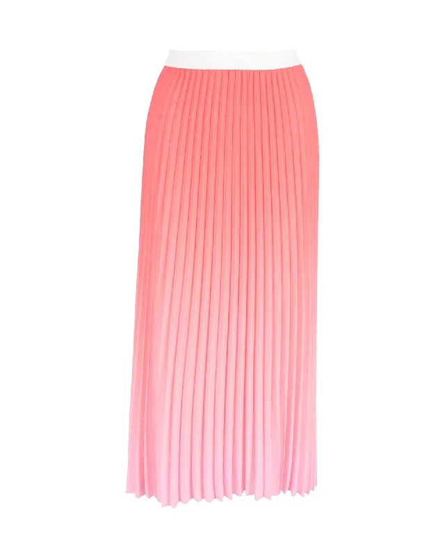 Floral Short Skirts for Romantic -Maje Jonaelle Ombré Pleated Midi Skirt In Pink Polyester