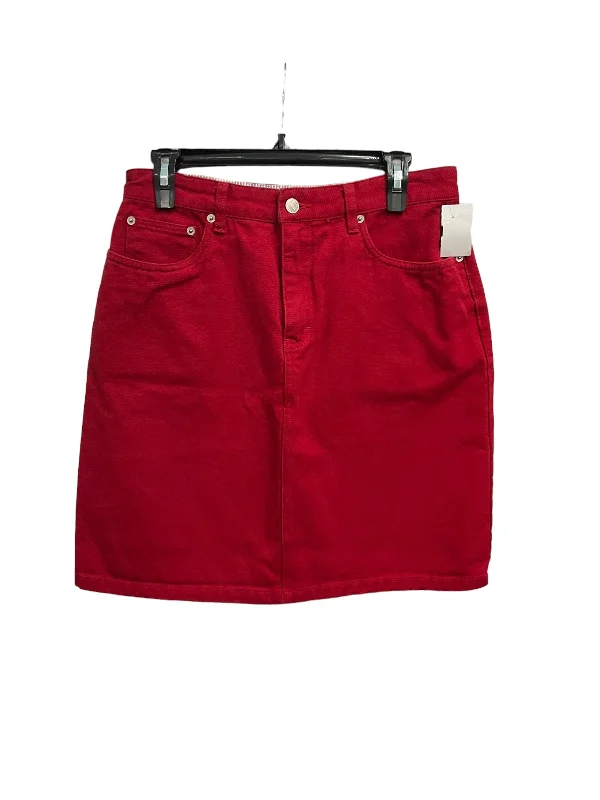 Cute pleated skirts for youthful school outfits -Skirt Midi By Tommy Hilfiger In Red, Size: M