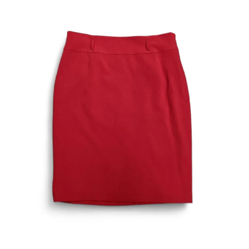 Cute denim skirts for youthful cool -Skirt Midi By Evan-picone In Red, Size: 12l