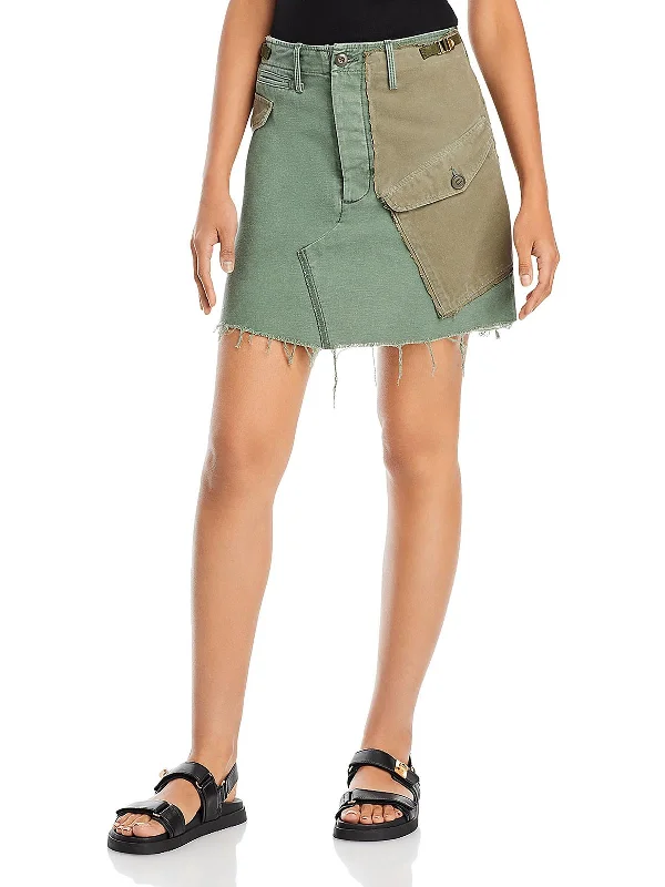 Classic skirts with simple clean lines -GI Jane Womens Buckles Short Mini Skirt