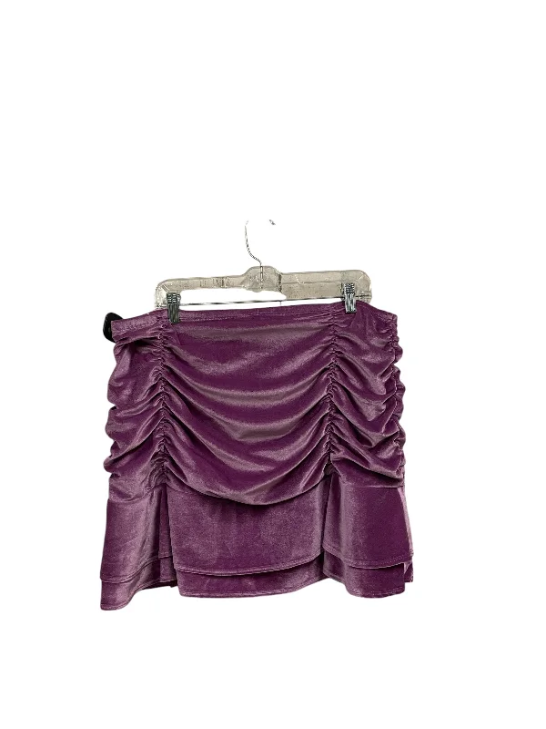 Luxury skirts with elegant silk sheen -Skirt Mini & Short By Wild Fable In Purple, Size: Xxl