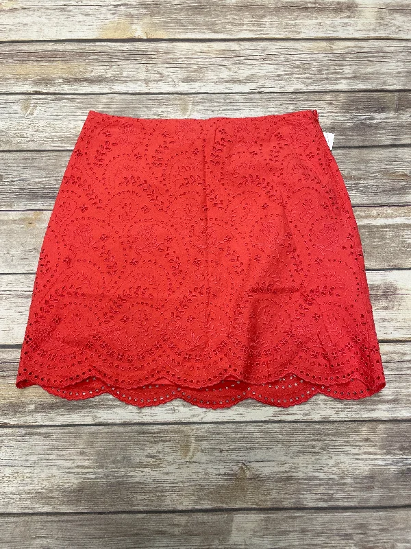 Lightweight linen skirts for breathable wear -Skirt Mini & Short By Loft In Orange, Size: 6