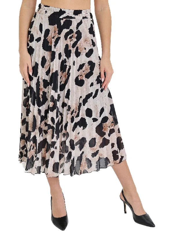 Ruffled maxi skirts for boho summer flair -Leopard Print Pleated Skirt