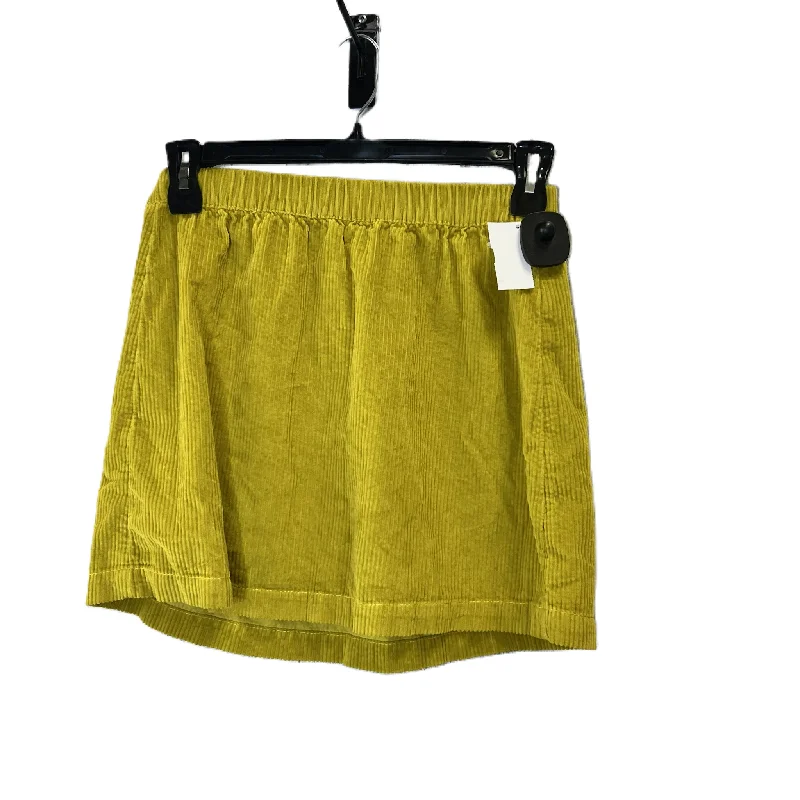 Vintage denim skirts for nostalgic charm -Skirt Mini & Short By American Eagle In Yellow, Size: S