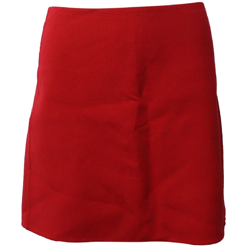 Celtic Long Skirts with Knotwork -Theory Mini Pencil Skirt in Red Wool